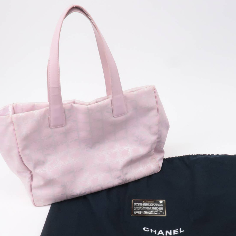 💎✨BEAUTIFUL✨💎Authentic CHANEL New Travel Line Nylon Jacquard Leather Tote Bag